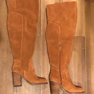 Size 7 Kelsi Dagger Thigh-high Suede Slouchy Heeled Boots